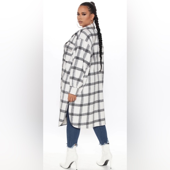 Fashion Nova Plaid Midi Jacket ..oversized..size Large - Picture 3 of 13